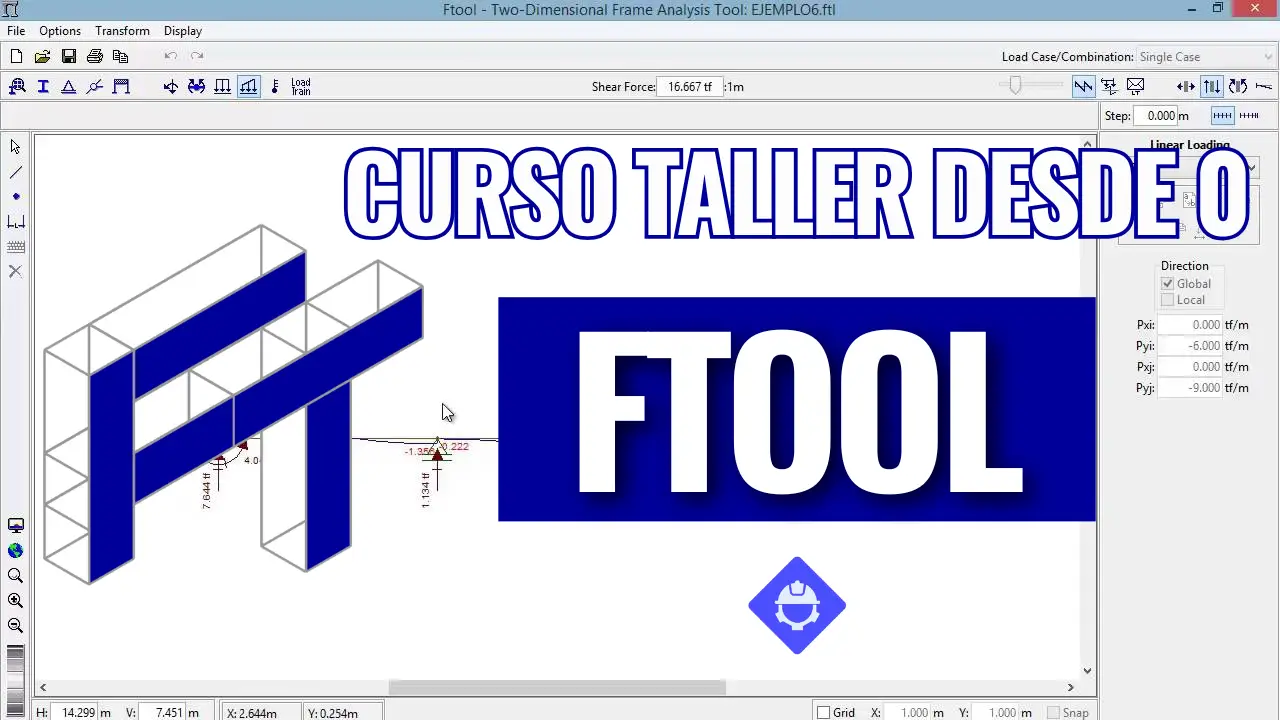 FTool: Curso completo desde 0 de cálculo de estructuras en 2D