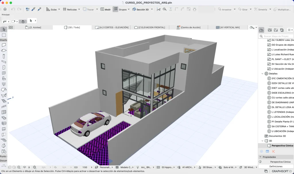 proyecto privado modelado en ArchiCAD